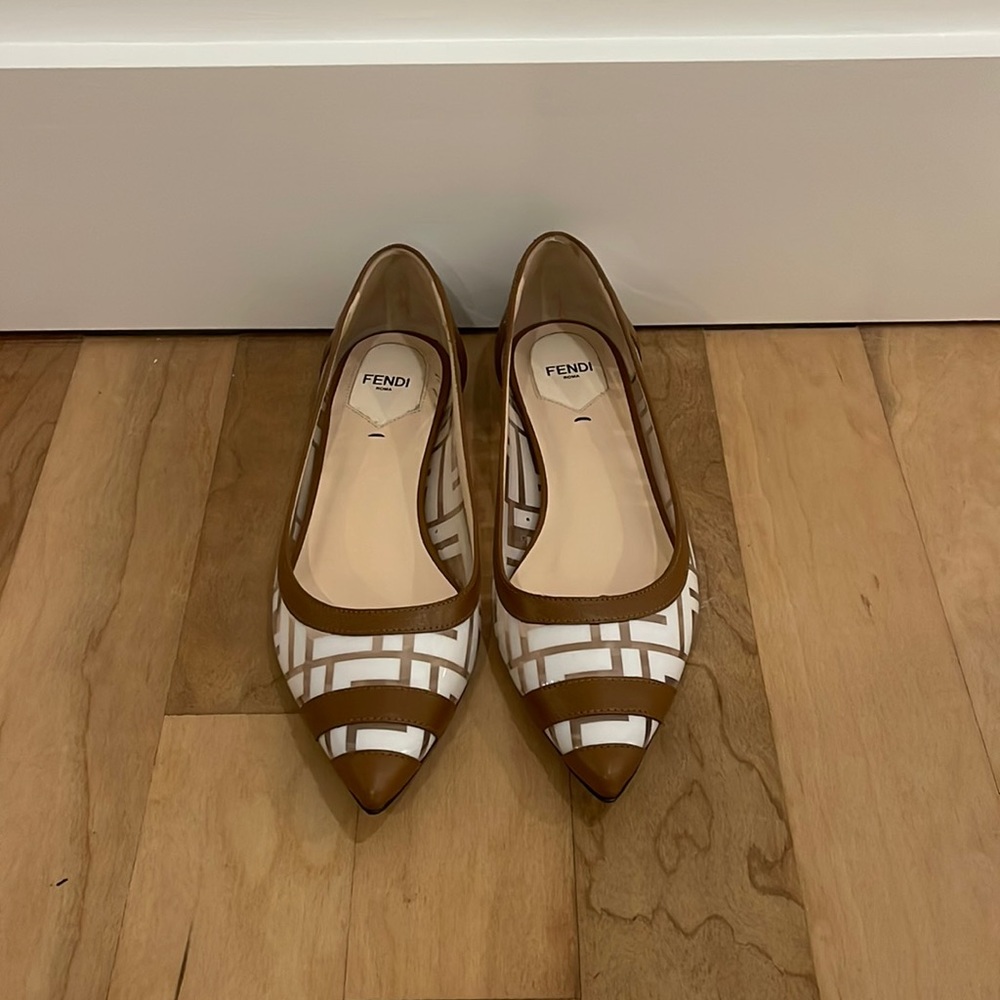 Fendi PVC Calfskin Ballerina Flats